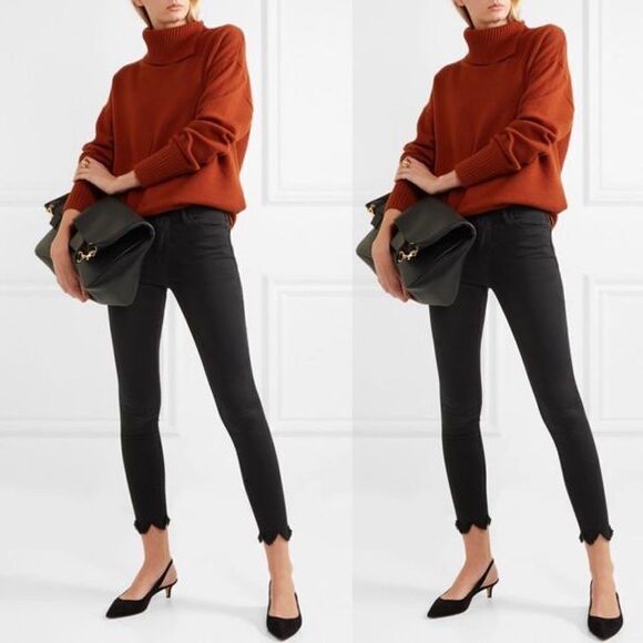 Frame Le High Ankle Skinny Jeans Black 27 - Picture 2 of 11